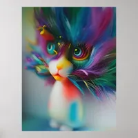 Too Cute Rainbow Colored Creature Poster