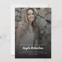 Graduation Script Typography Photo Announcement