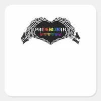 Month Skeleton Heart Hands LGBTQIA Creative Style Square Sticker