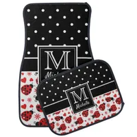 Ladybird Monogram Polka Dot Car Floor Mat