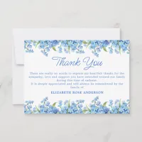 Forget Me Not Sympathy Floral Memorial Funeral  Thank You Card
