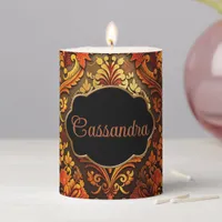 Luxurious, Elaborate, Autumn Vintage  Pillar Candle