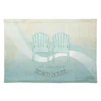 Beach House Adirondack Chairs Aqua Blue ID623 Cloth Placemat
