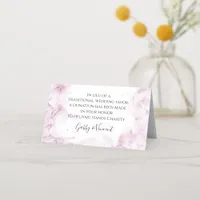 Pink Hydrangeas Watercolor Wedding Charity Favors  Place Card