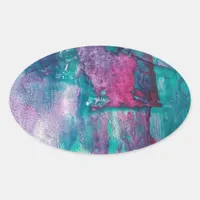 Ink Spilled Abstract Oval Sticker