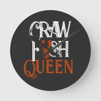 Retro Crawfish Queen Seafood Round Clock