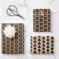 Black, Brown and White   Wrapping Paper Sheets