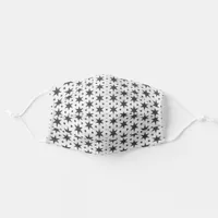 Black Stars on White Pattern Adult Cloth Face Mask