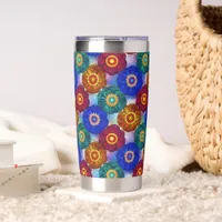 Stained Glass Abstract Red Green Blue Orange Insulated Tumbler