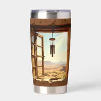 A Rustic Window open to the Desert Windchimes  Insulated Tumbler