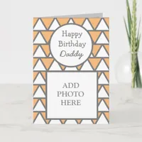 Modern Abstract Photo Card Happy Birthday Daddy