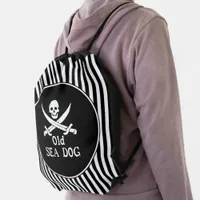 Old Sea Dog Drawstring Bag