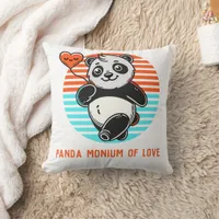 Panda Monium of Love Personalized  Throw Pillow