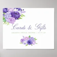 Ultra Violet Bridal Shower Cards and Gifts Sign
