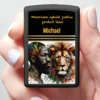 Warrior bonds with lion spirit zippo lighter