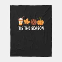 Tis The Season Coffee Fall Pickleball And Hallowee Fleece Blanket