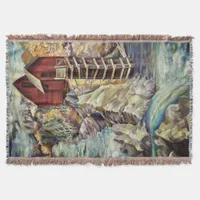 Colorado Rocky Mountains River Crystal Mill Throw Blanket