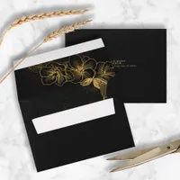 Gold Dust & Outlines Wedding Blk/Gld ID835 Envelope