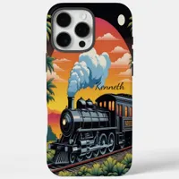 Steam Engine Train Sunset iPhone 16 Pro Max Case