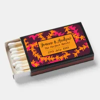 Pink Orange Plumeria Beach Wedding Favor Matchboxes