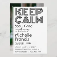 Old School Retro Typography Graduation Party Photo Invitation