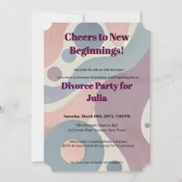 Funny Divorce Freedom Cheers to New Beginnings Invitation