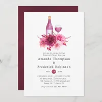 Burgundy and Pink Rehearsal Dinner Wine Tasting Invitation