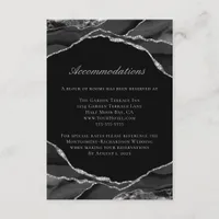 Silver Foil Black Agate Wedding Accommodations Enclosure Card