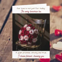 Pretty Roses on a Rustic Chair | Anniversary Card