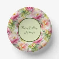 Pastel Flowers Alcohol Ink Illustration  Paper Bowls