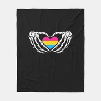 Pan Pride Skeleton Halloween Pan Goth Heart Fleece Blanket