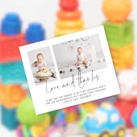 Budget Modern 2 Photo Script 1st Birthday Thanks