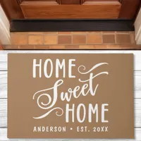 Home Sweet Home Rustic Modern Brown Family Doormat