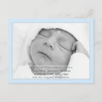 Pretty hearts Blue Mod New Baby photo Announcement