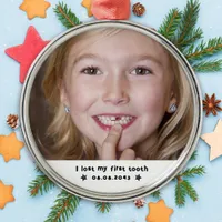 Lost My First Tooth Milestone Photo Keepsake Metal Ornament