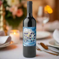 Gold and Sapphire Gemstone 50th Birthday Wine Label