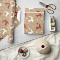 Kraft Paper Reindeer Tartan Red/White ID589