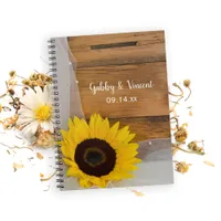 Rustic Sunflower and Veil Country Wedding Notebook