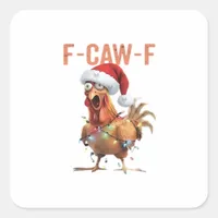 Merry Christmas F-Caw-F Classic Retro Cool Square Sticker