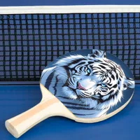 Blue eyed White Tiger Ping Pong Paddle