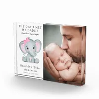 Day I Met My Daddy Photo Elephant Nursery Decor