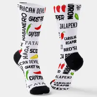 Chilli Pepper Fiery Hot Chillies Pattern Socks