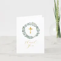 Simple Script Baptism Thank You Card | Elegant 