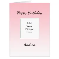 Pink Happy Birthday Add Your Photo Jumbo Card