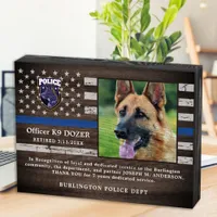 Police K9 Dog Law Enforcement Officer Retirement  Wooden Box Sign