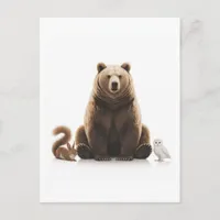 Bear Squirrel Owl Postcard