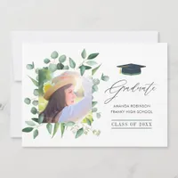 Woodland Forest Greenery Eucalyptus Graduation Announcement