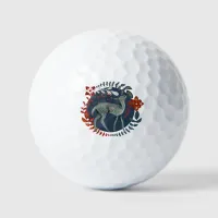 Rustic Scandinavian Nordic Deer Christmas Holiday  Golf Balls