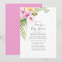 Tropical Summer Floral Drive By Shower Invitation