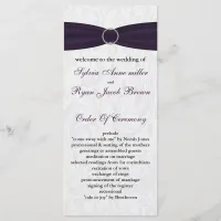 damask purple Wedding program